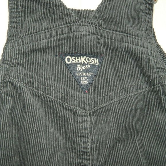 3 Months Grey Corduroy Jersey Lined Overalls - Picture 7 of 9